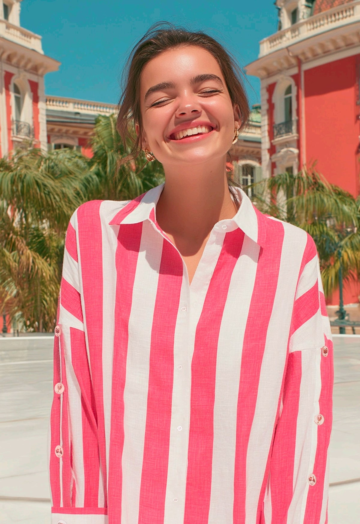 Vilagallo | Mikaela Shirt | Red & White Stripe