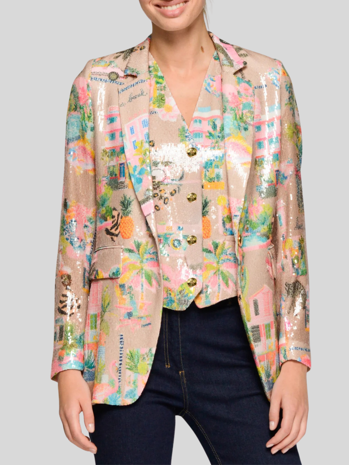 Vilagallo | Andrea Jacket | Sequin Print