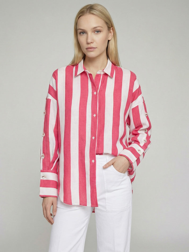 Vilagallo | Mikaela Shirt | Red & White Stripe