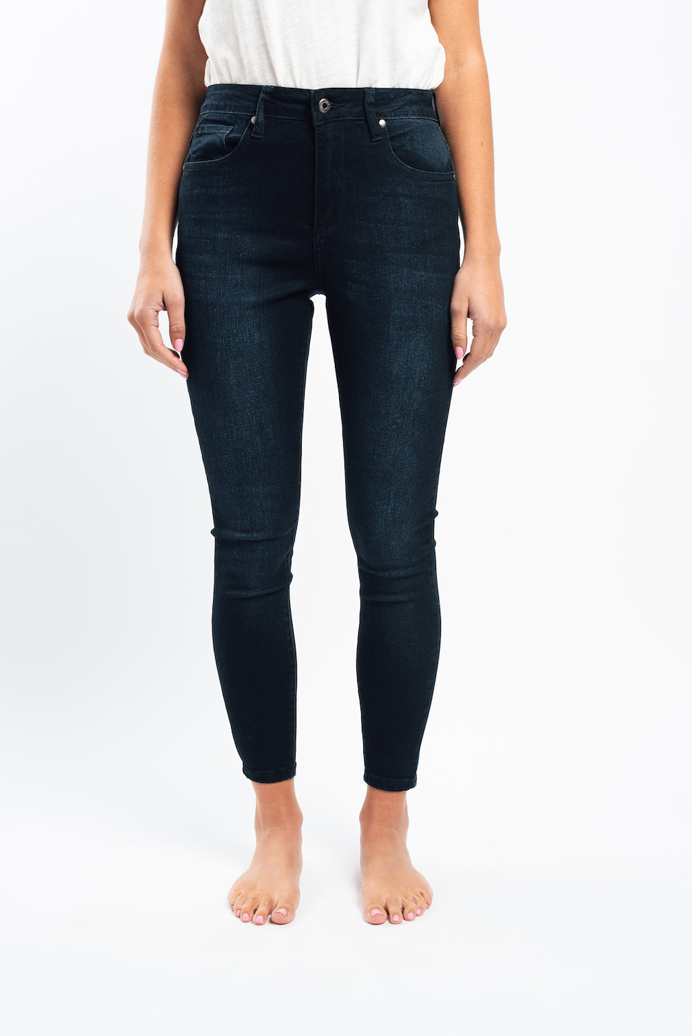 Alfie High Rise Skinny Jean - Washed Navy