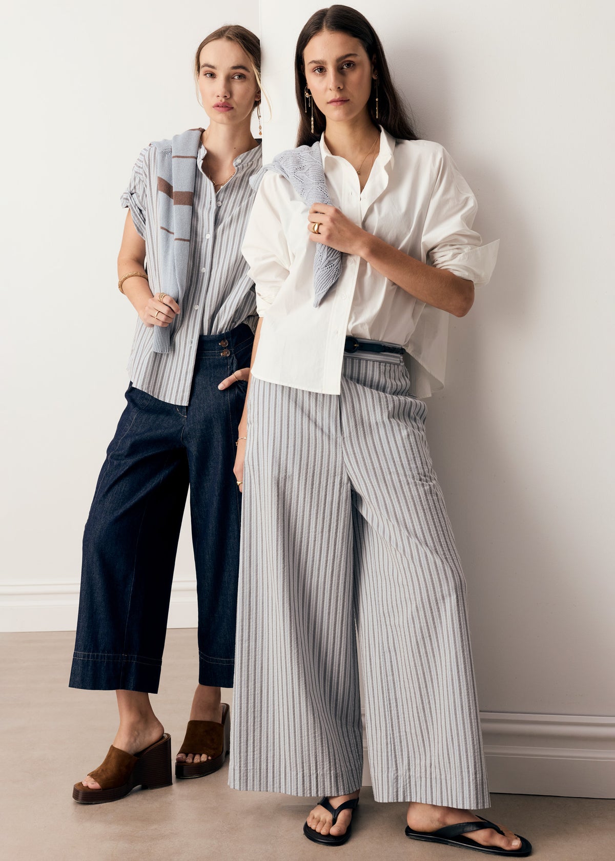 POL | Bay Pant | Blue/Choc Stripe