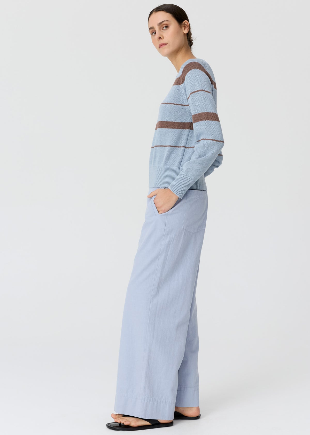 POL | Bay Pant | Blue/Choc Stripe