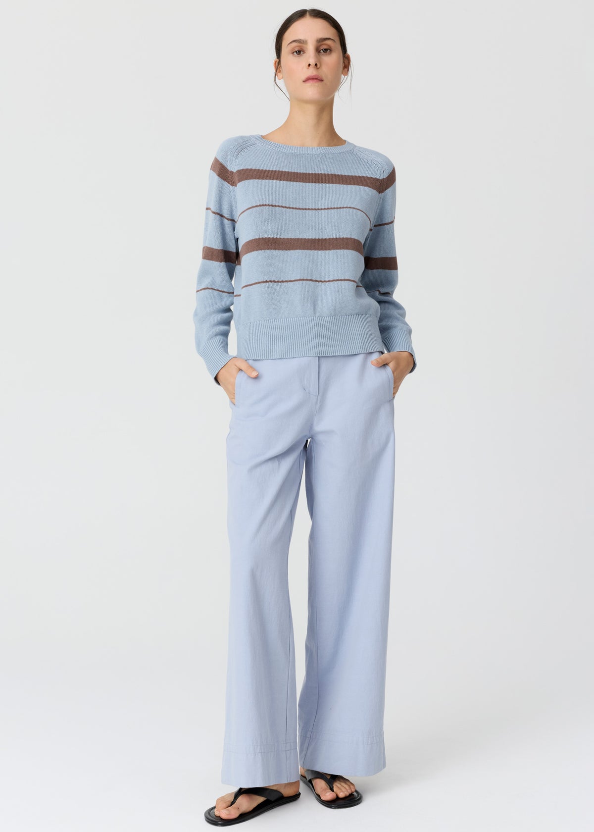 POL | Rosin Stripe Knit | Blue/Choc