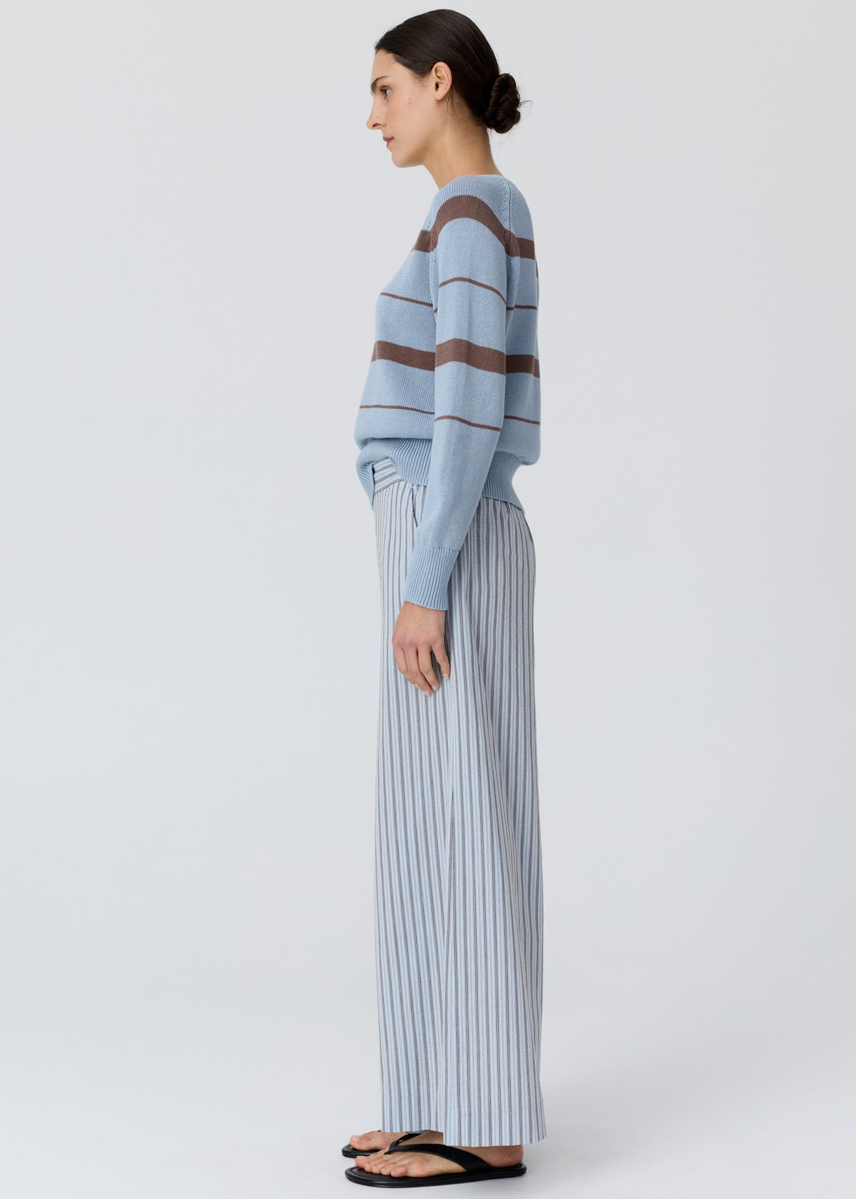 POL | Rosin Stripe Knit | Blue/Choc