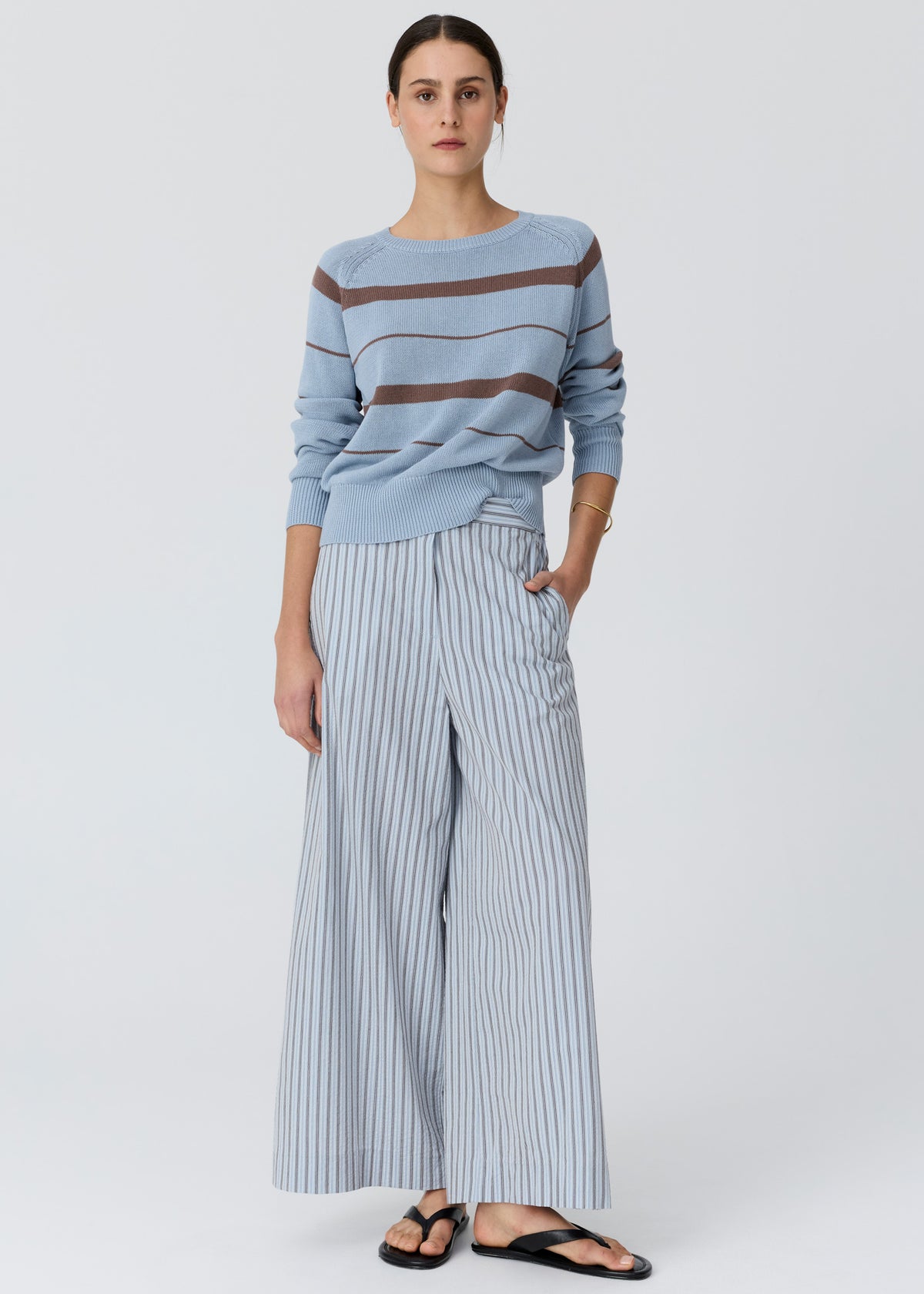 POL | Bay Pant | Blue/Choc Stripe