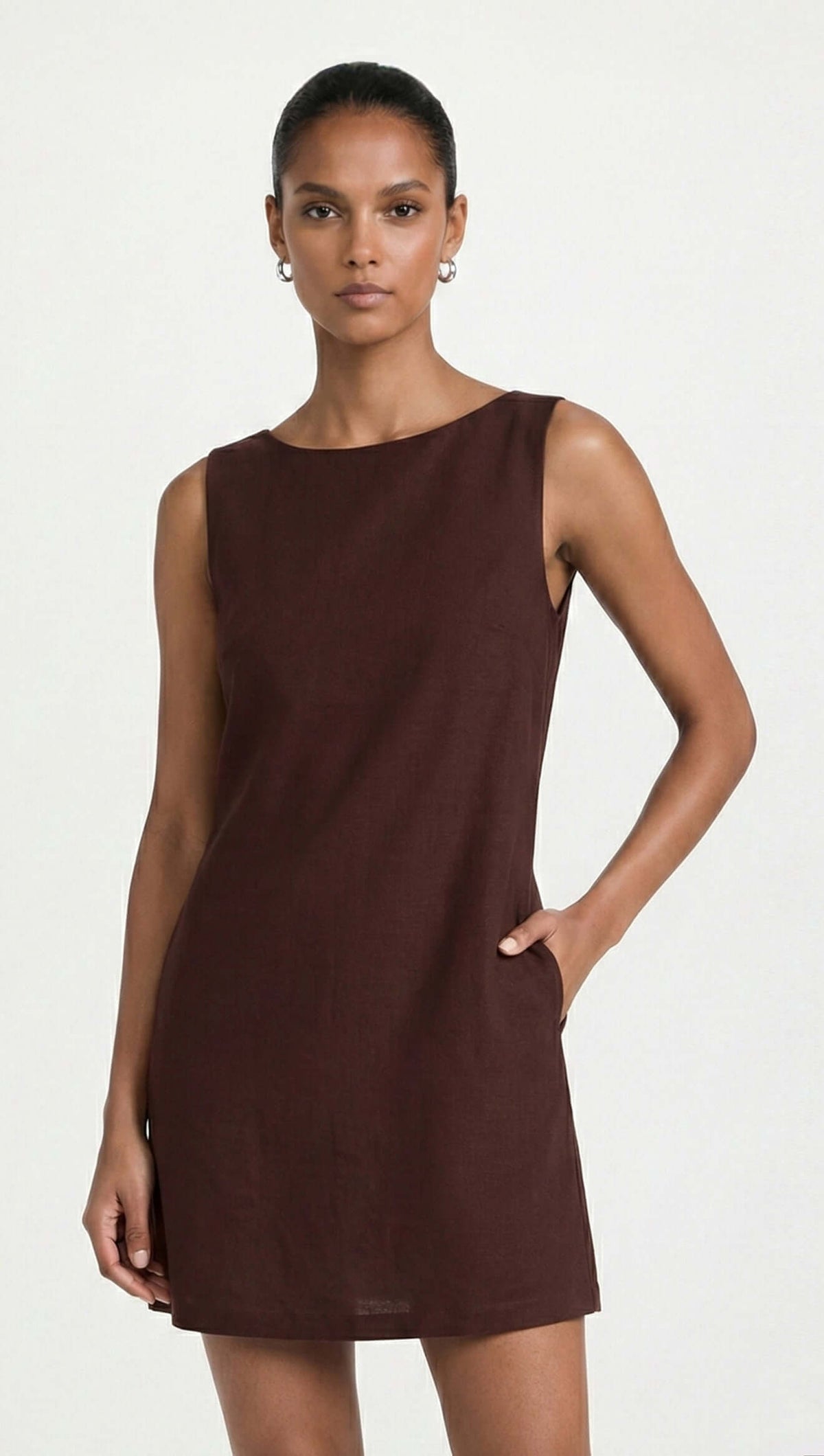 Staple The Label | Rhodes Mini Shift Dress | Chocolate