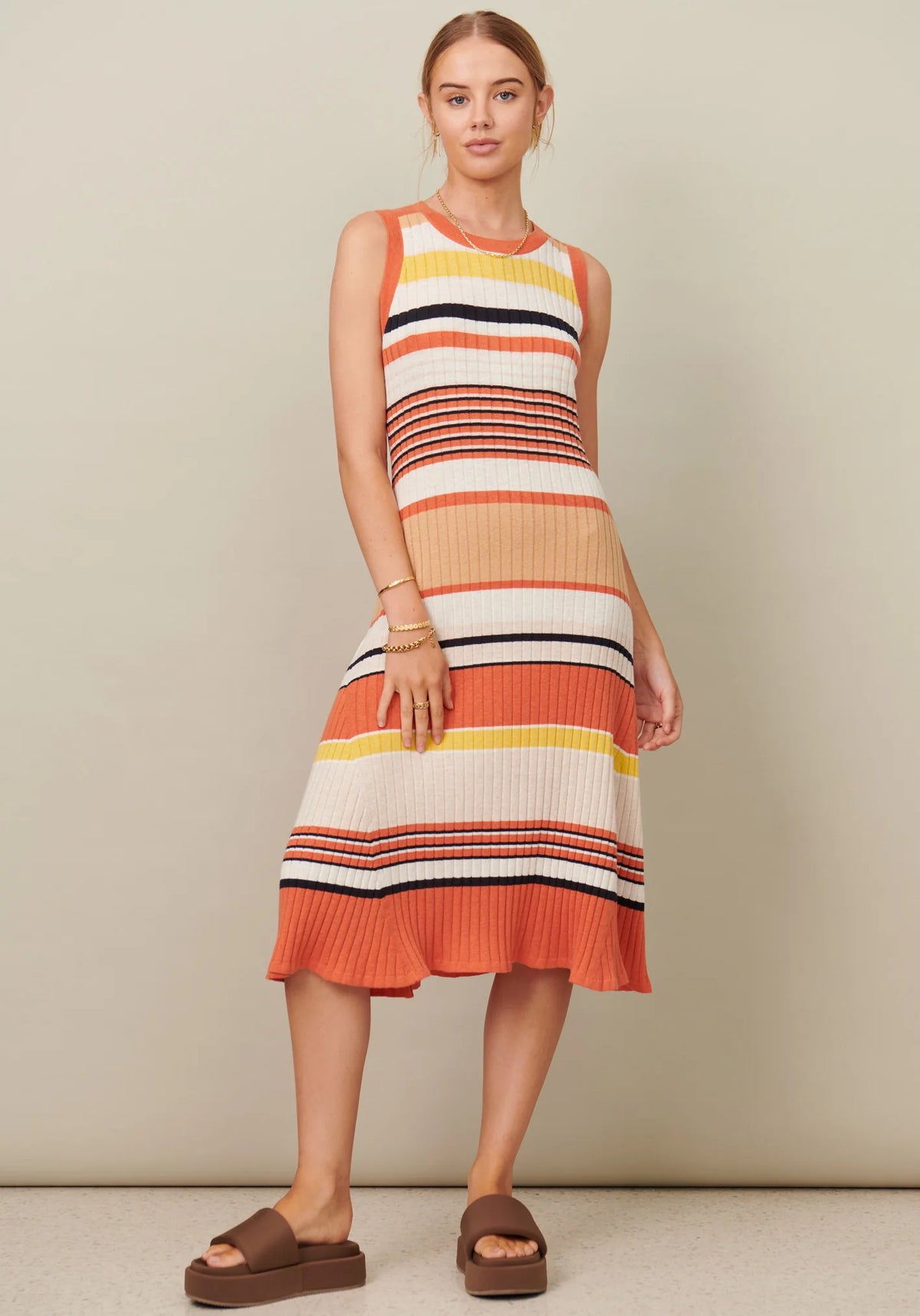 Chloe Dress - Warm Stripe