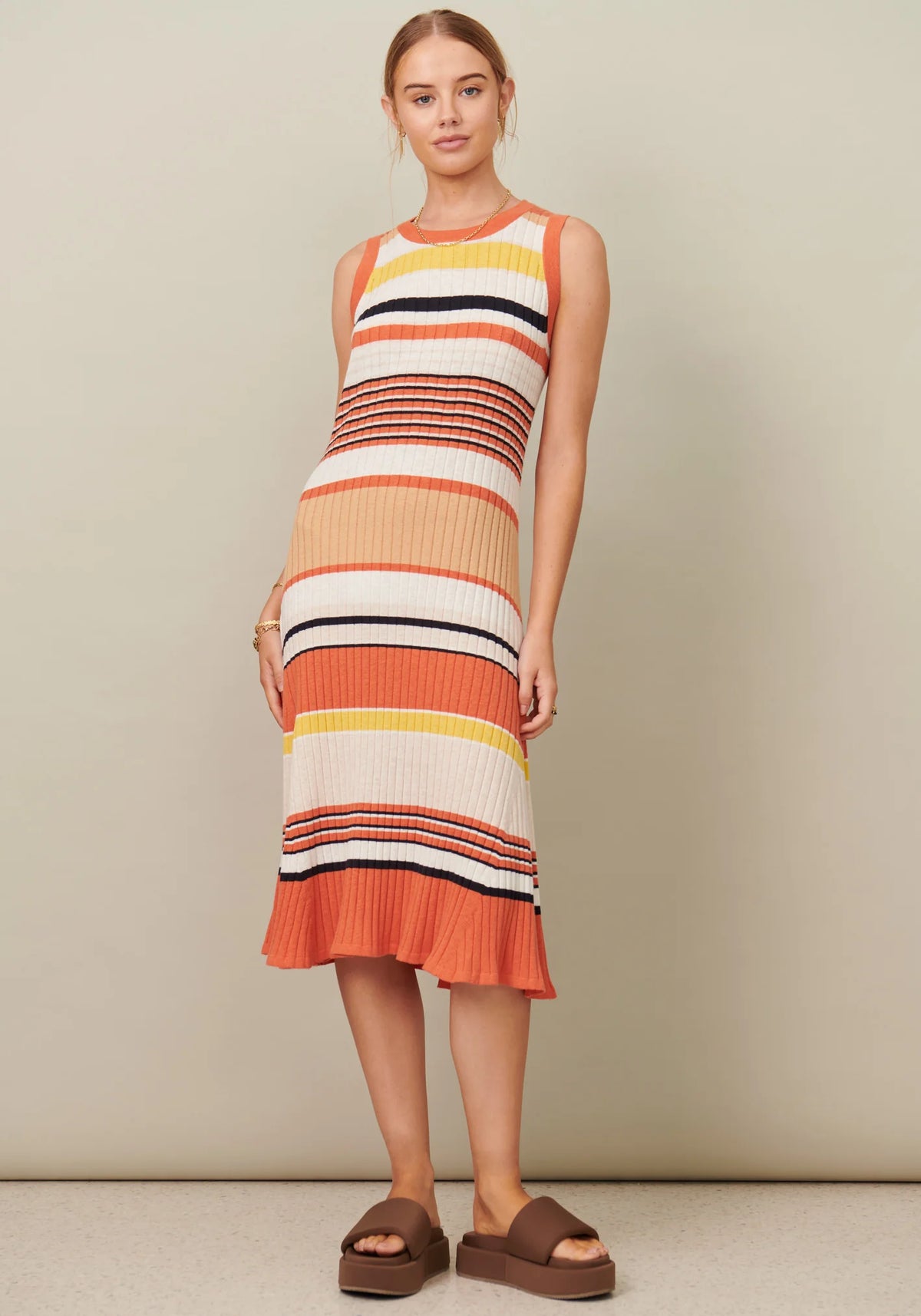 Chloe Dress - Warm Stripe