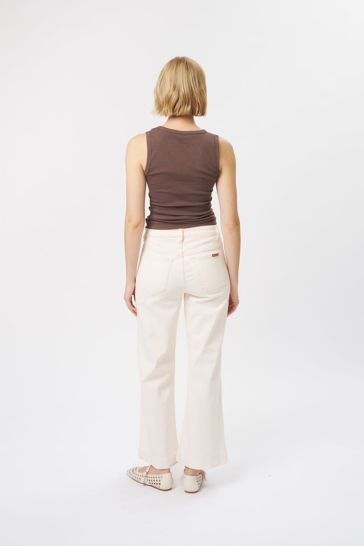Kireina | Freya Jean Scallop Pocket | Ecru