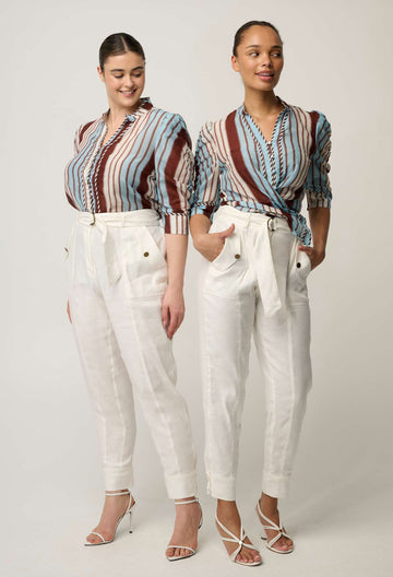 Once Was | Calantha Cotton Silk Shirt | Iridescent Stripe
