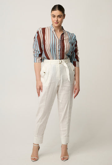Once Was | Calantha Cotton Silk Shirt | Iridescent Stripe