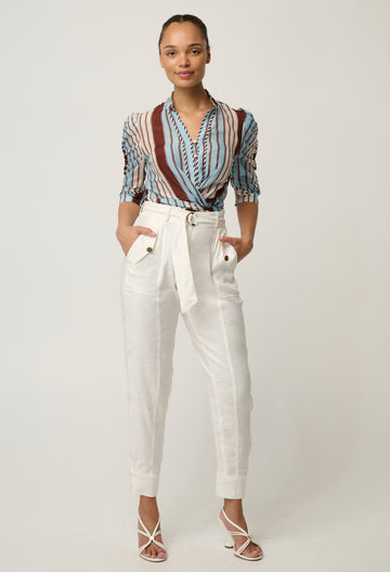 Once Was | Calantha Cotton Silk Shirt | Iridescent Stripe