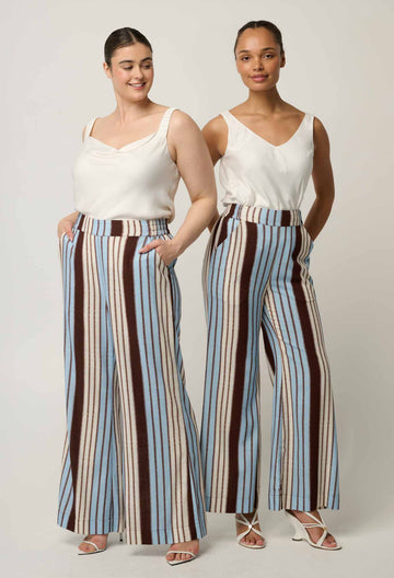 Once Was | Willow Linen Viscose Pant | Iridescent Stripe