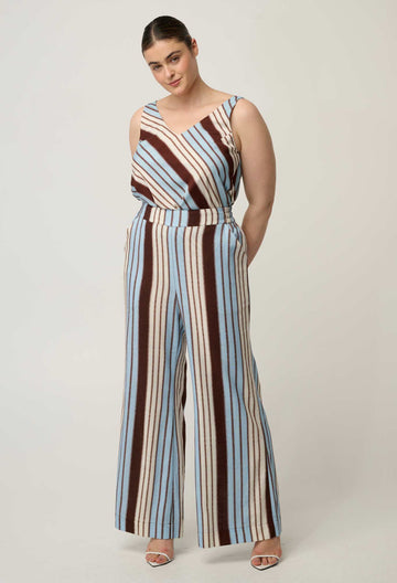 Once Was | Willow Linen Viscose Pant | Iridescent Stripe