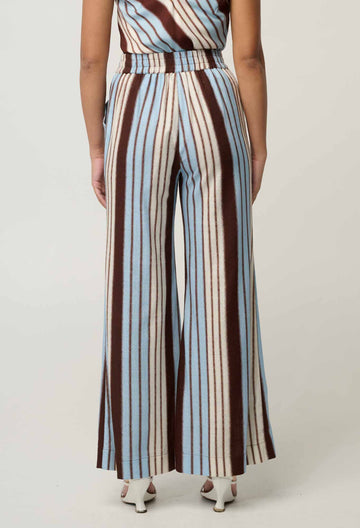 Once Was | Willow Linen Viscose Pant | Iridescent Stripe