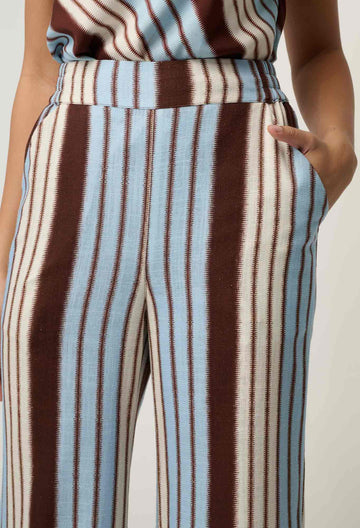 Once Was | Willow Linen Viscose Pant | Iridescent Stripe