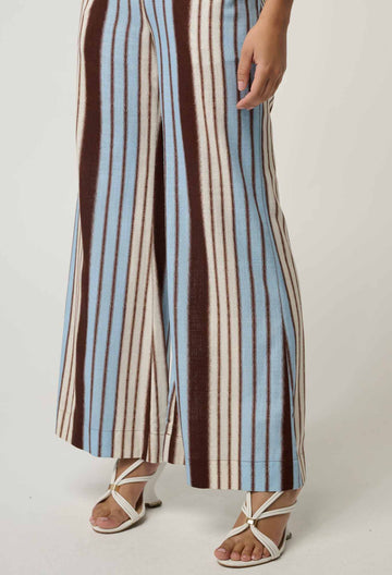 Once Was | Willow Linen Viscose Pant | Iridescent Stripe