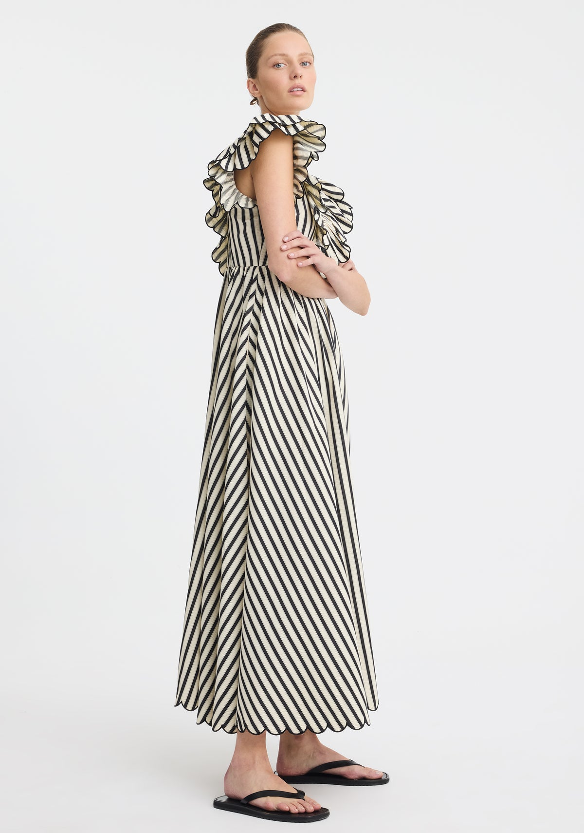 Morrison | Marina Scallop Maxi Dress | Stripe