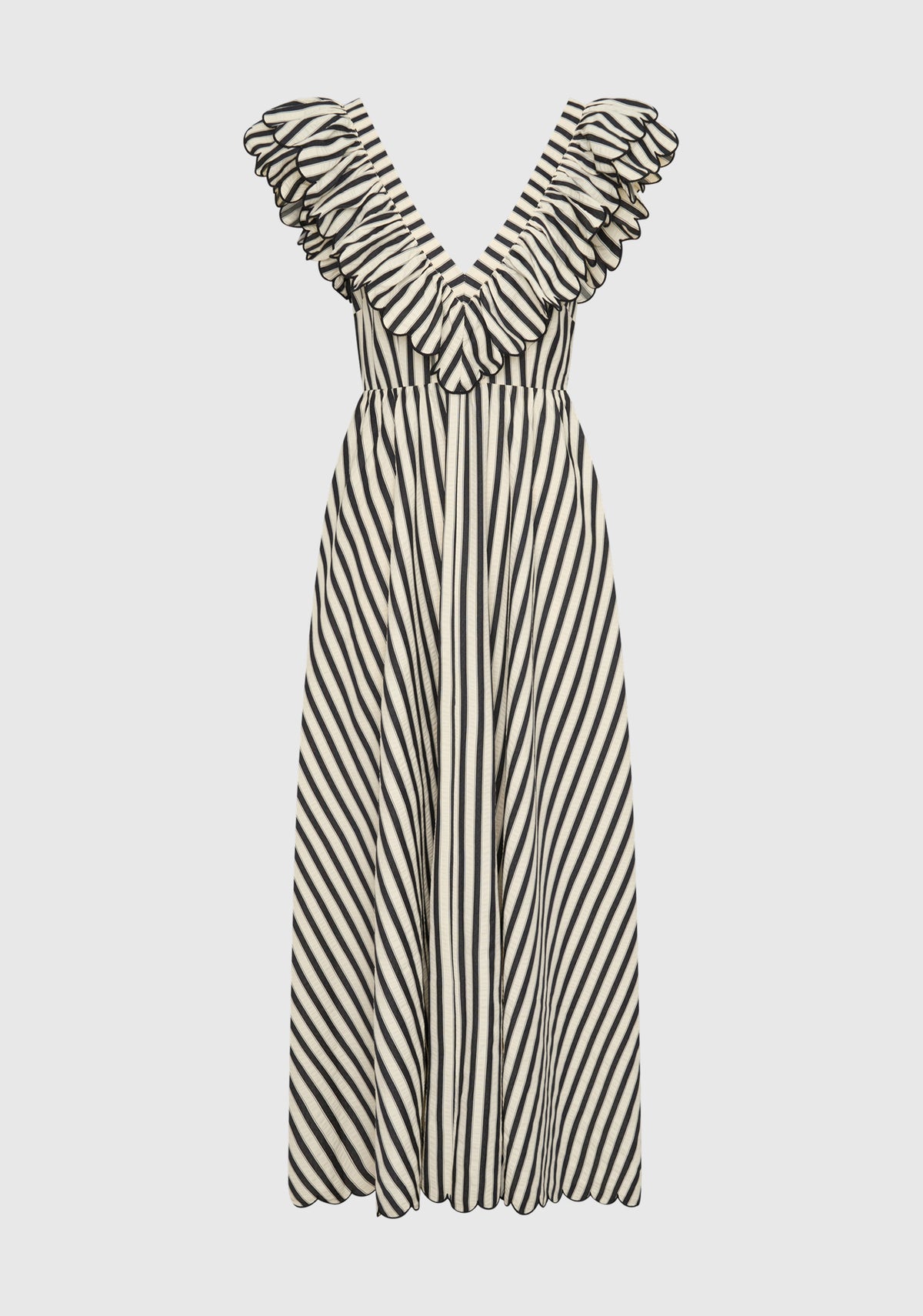 Morrison | Marina Scallop Maxi Dress | Stripe