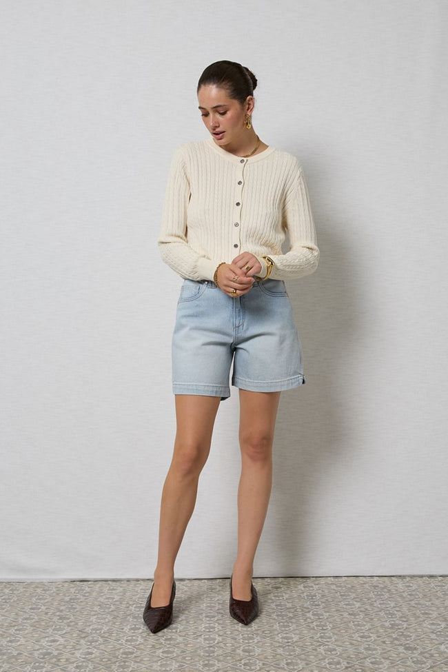 Dricoper | Zola Long Denim Shorts | Coastal Blue