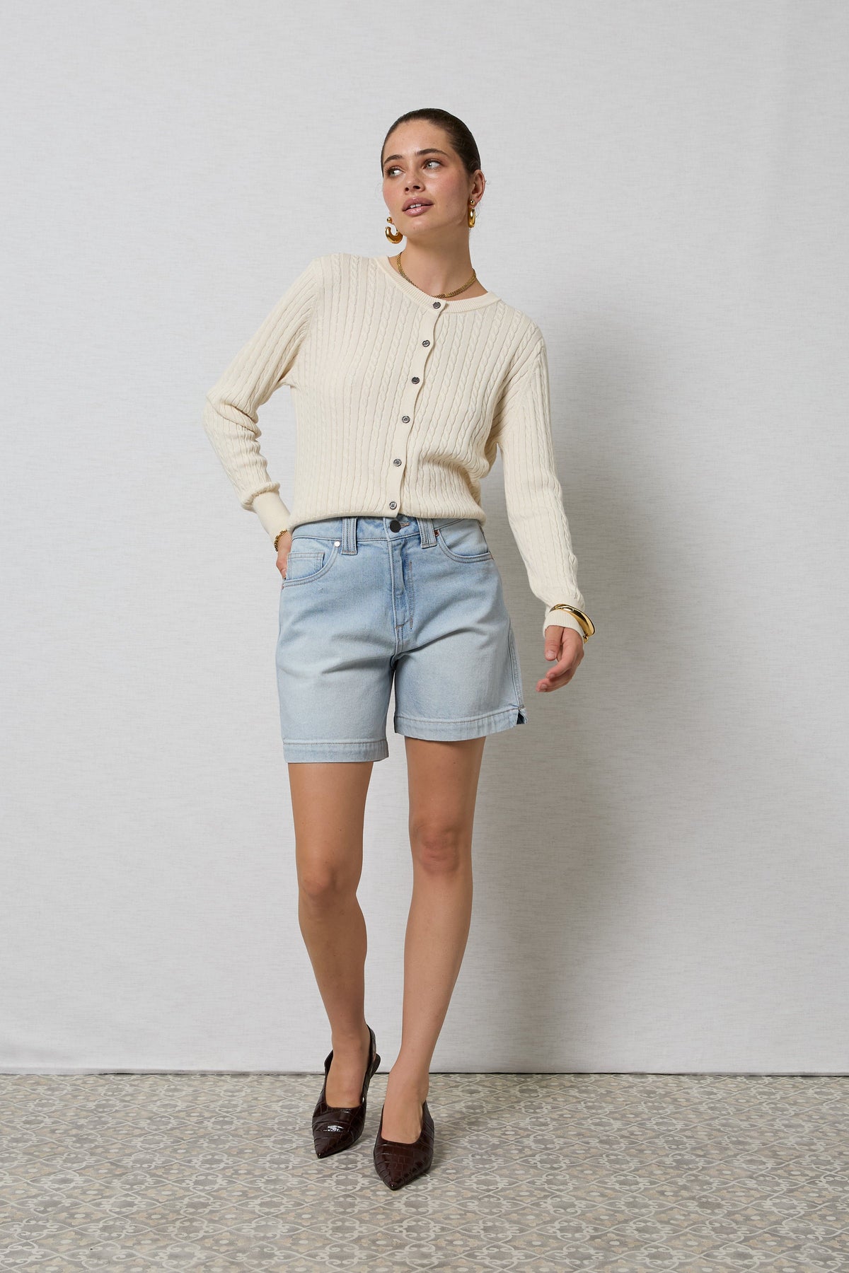 Dricoper | Zola Long Denim Shorts | Coastal Blue