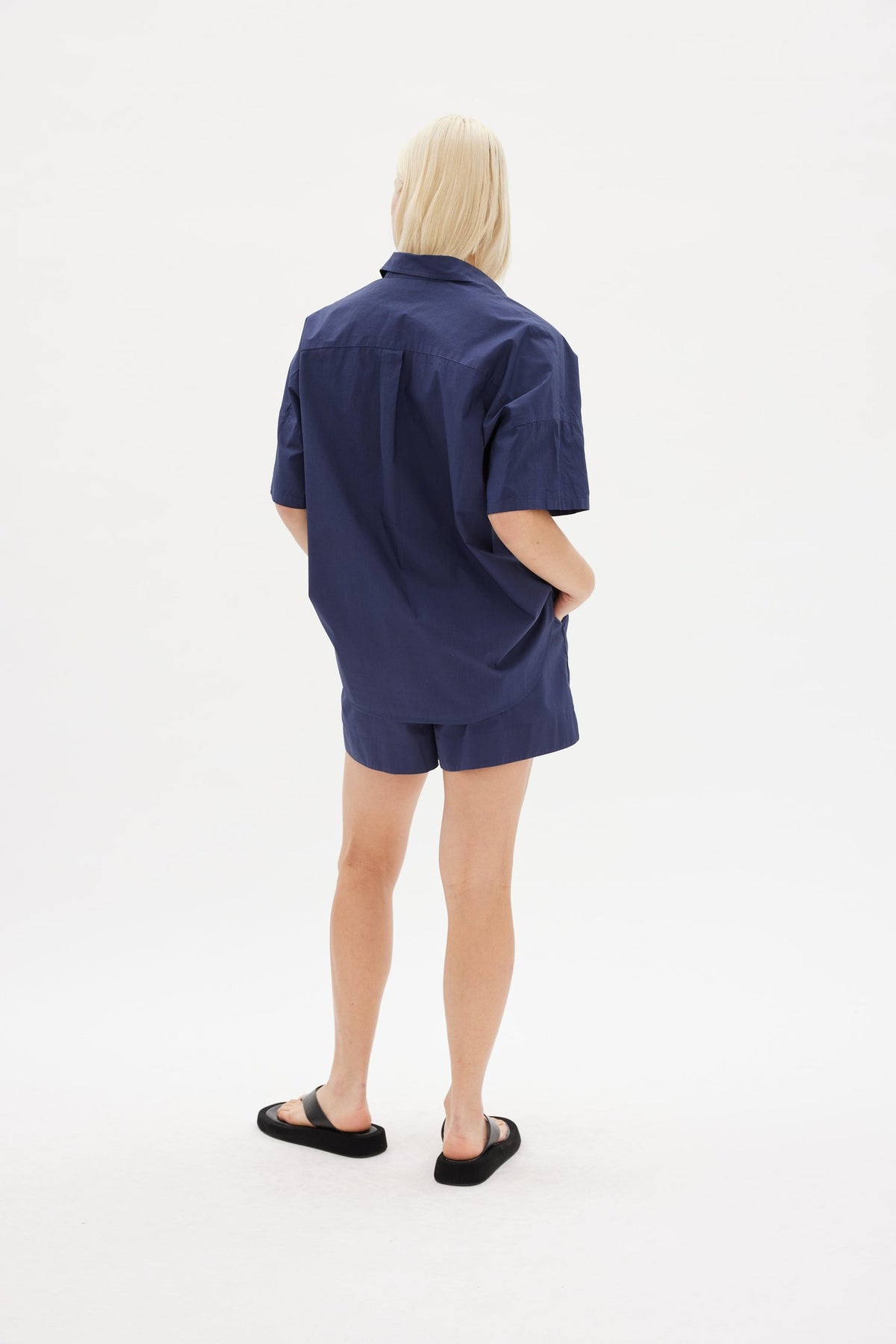 LMND | Chiara Short Sleeve Shirt | Navy