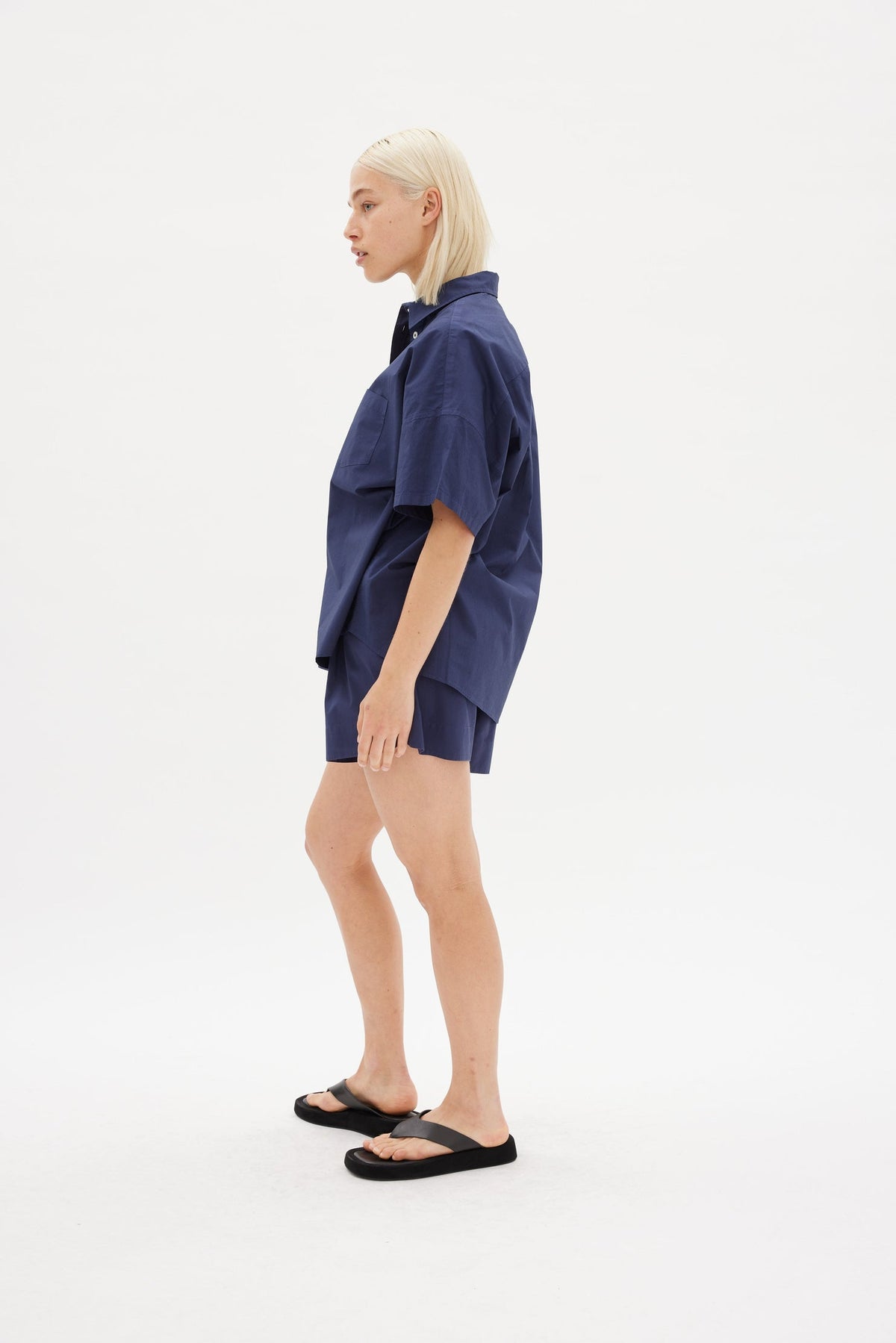 LMND | Chiara Short Sleeve Shirt | Navy