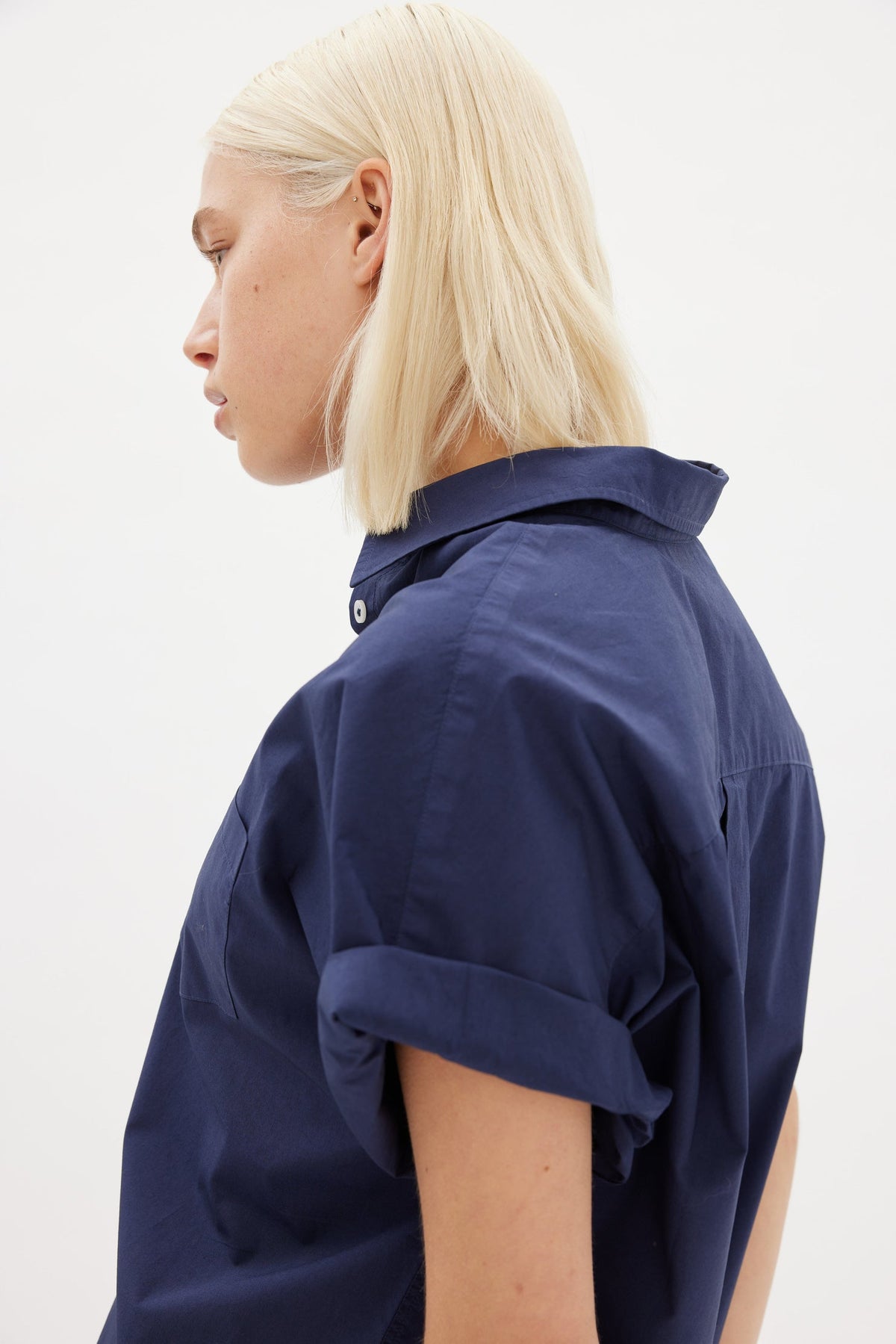LMND | Chiara Short Sleeve Shirt | Navy