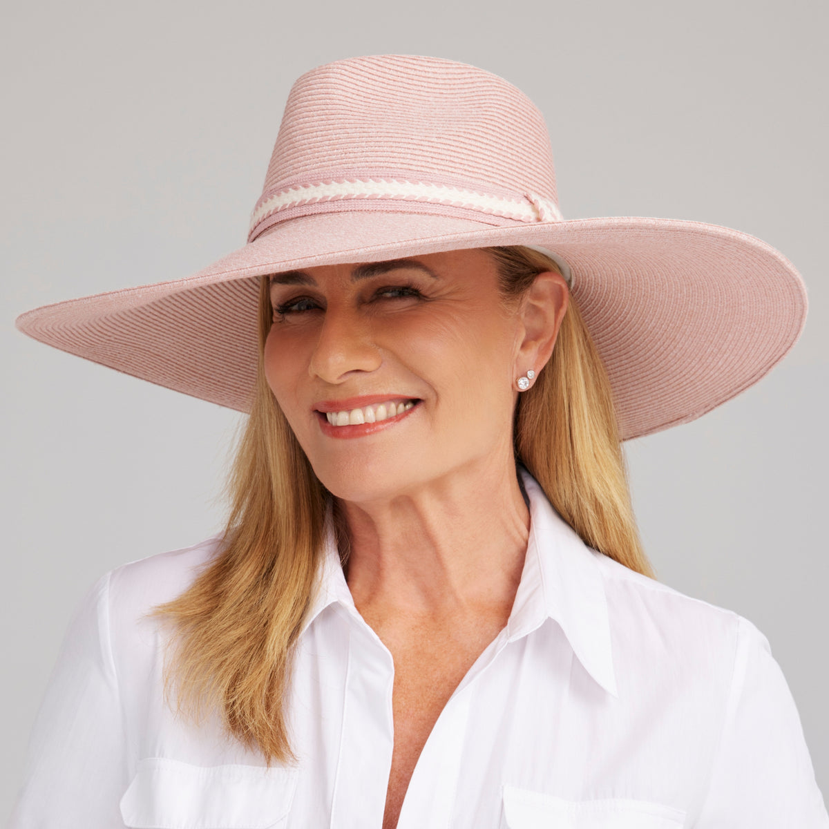 Canopy Bay | Peony Wide Brim Fedora | Blush