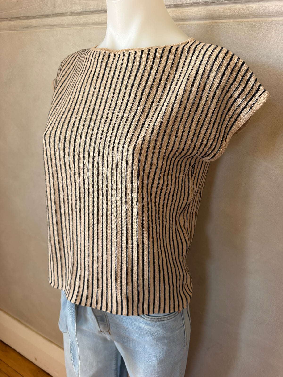 POL | Reme Stripe Knit | Pebble/Black