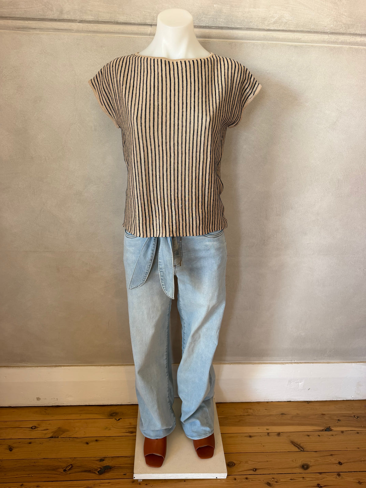 POL | Reme Stripe Knit | Pebble/Black