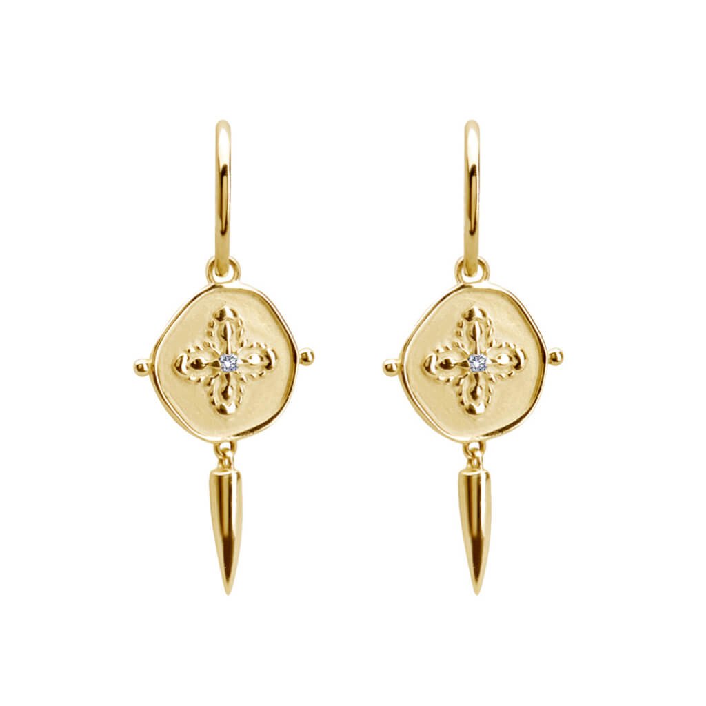Murkani | Sahara Dagger Earrings | 18KT Gold Yellow Plate