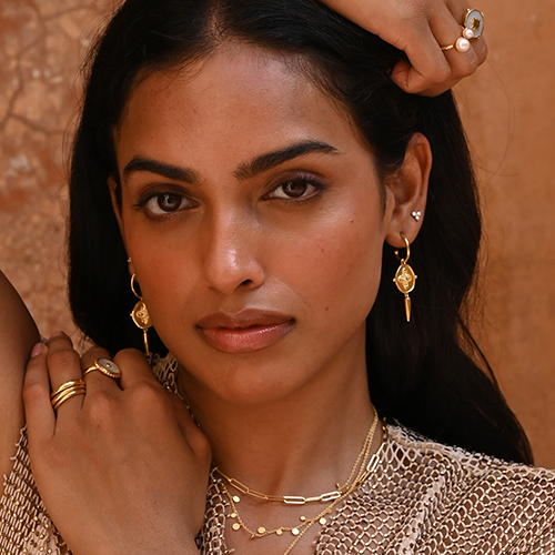 Murkani | Sahara Dagger Earrings | 18KT Gold Yellow Plate