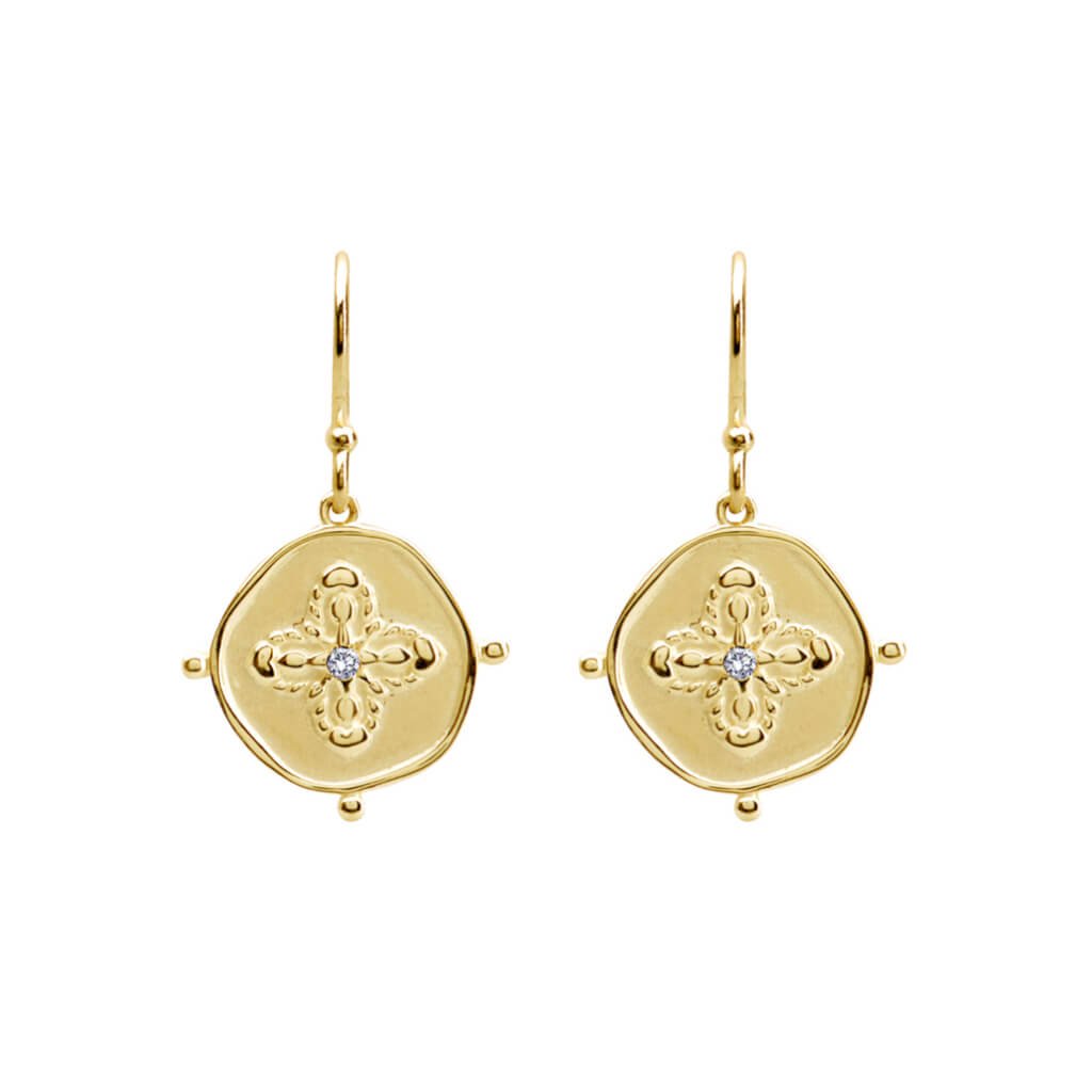 Murkani | Sahara Disc Earrings | 18KT Yellow Gold Plate
