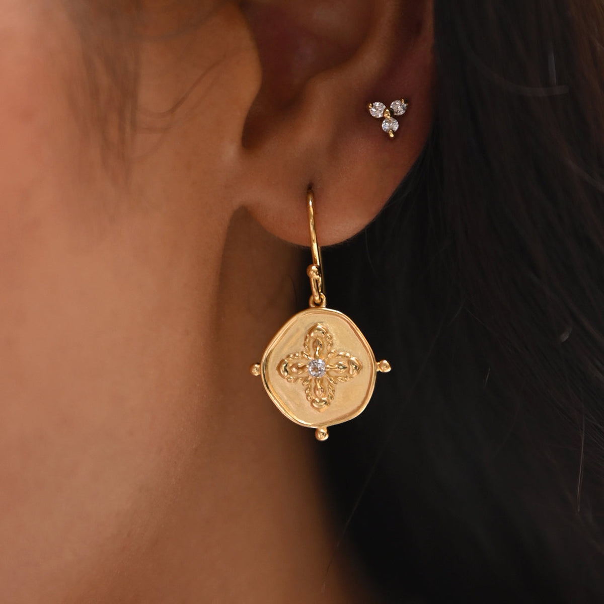 Murkani | Sahara Disc Earrings | 18KT Yellow Gold Plate