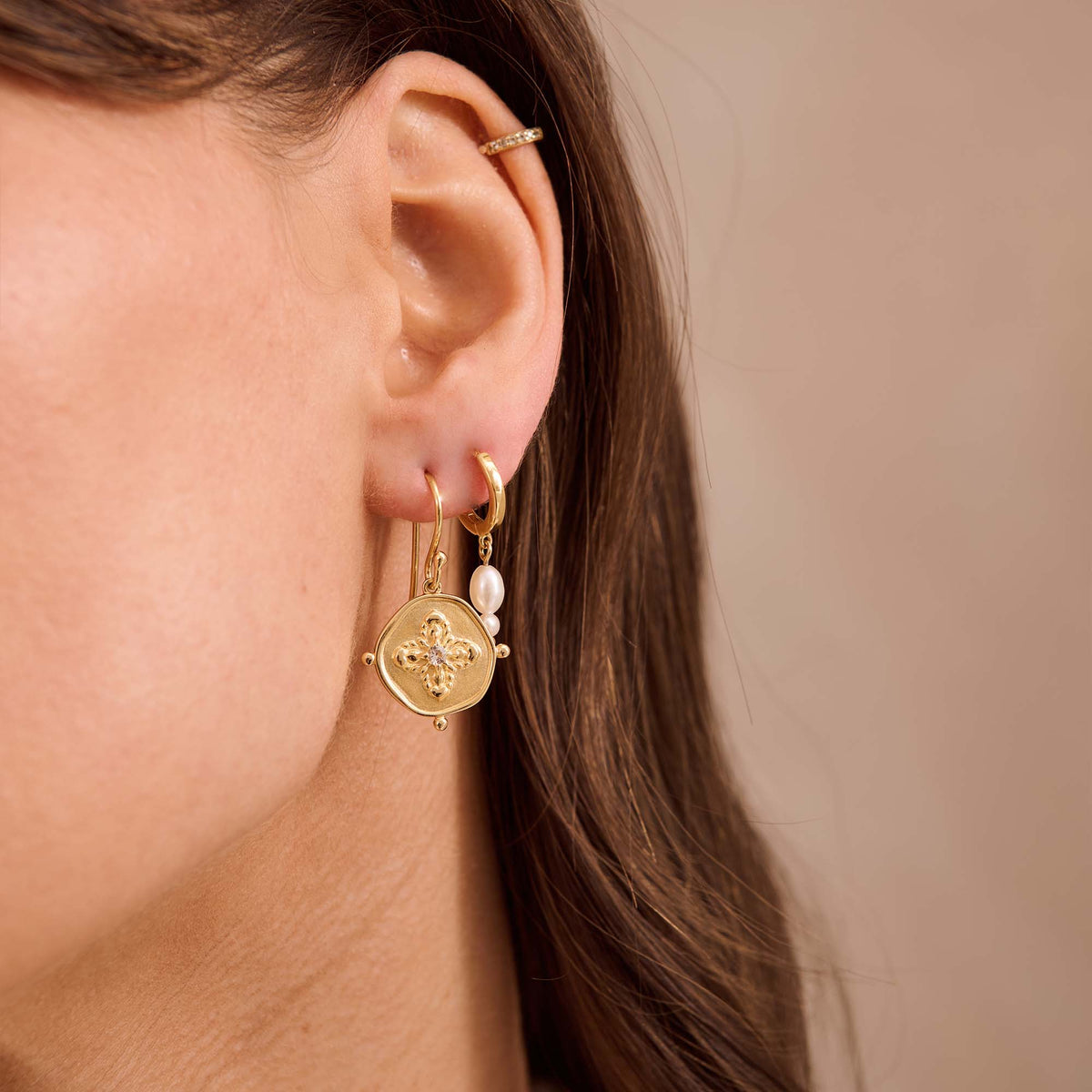 Murkani | Sahara Disc Earrings | 18KT Yellow Gold Plate