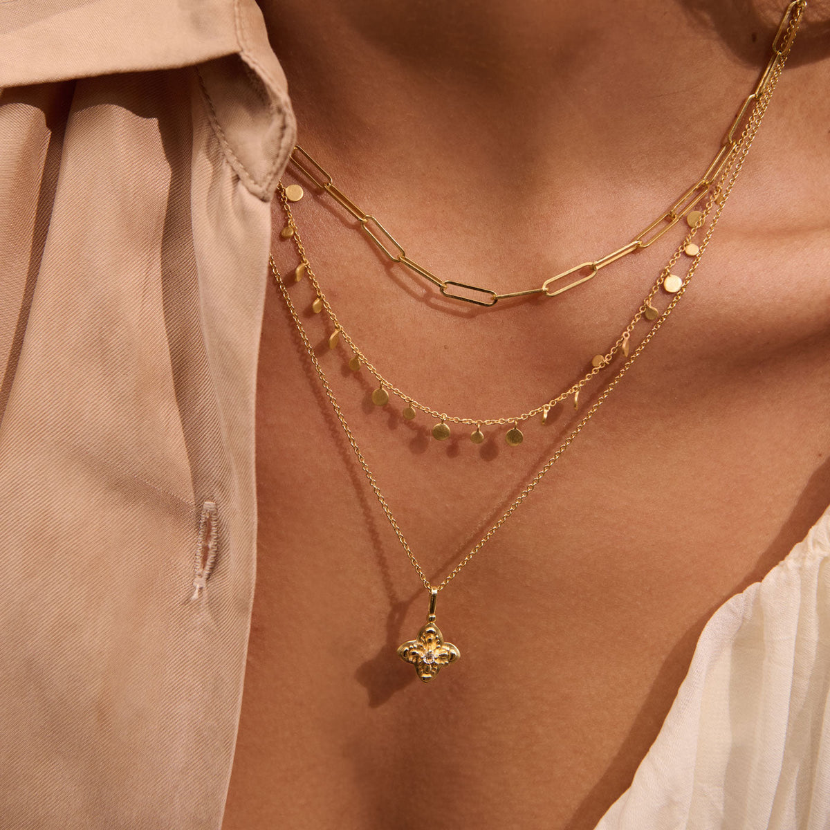 Murkani | Sahara Flower Necklace | 18KT Yellow Gold Plate