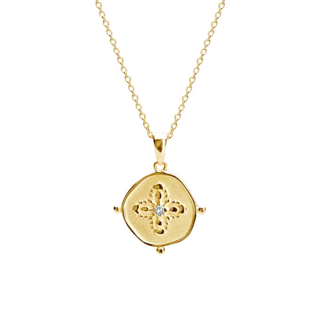 Murkani | Sahara Medallion Necklace | 18KT Yellow Gold Plate