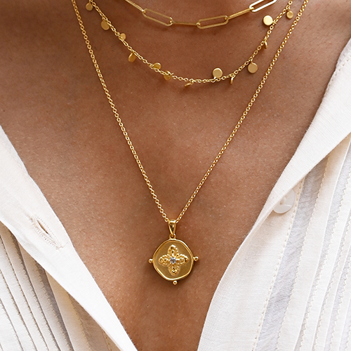 Murkani | Sahara Medallion Necklace | 18KT Yellow Gold Plate