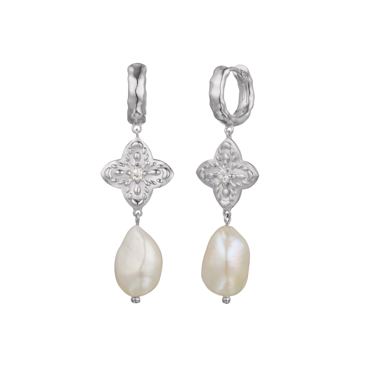 Murkani | Sahara Pearl Huggie | Sterling Silver