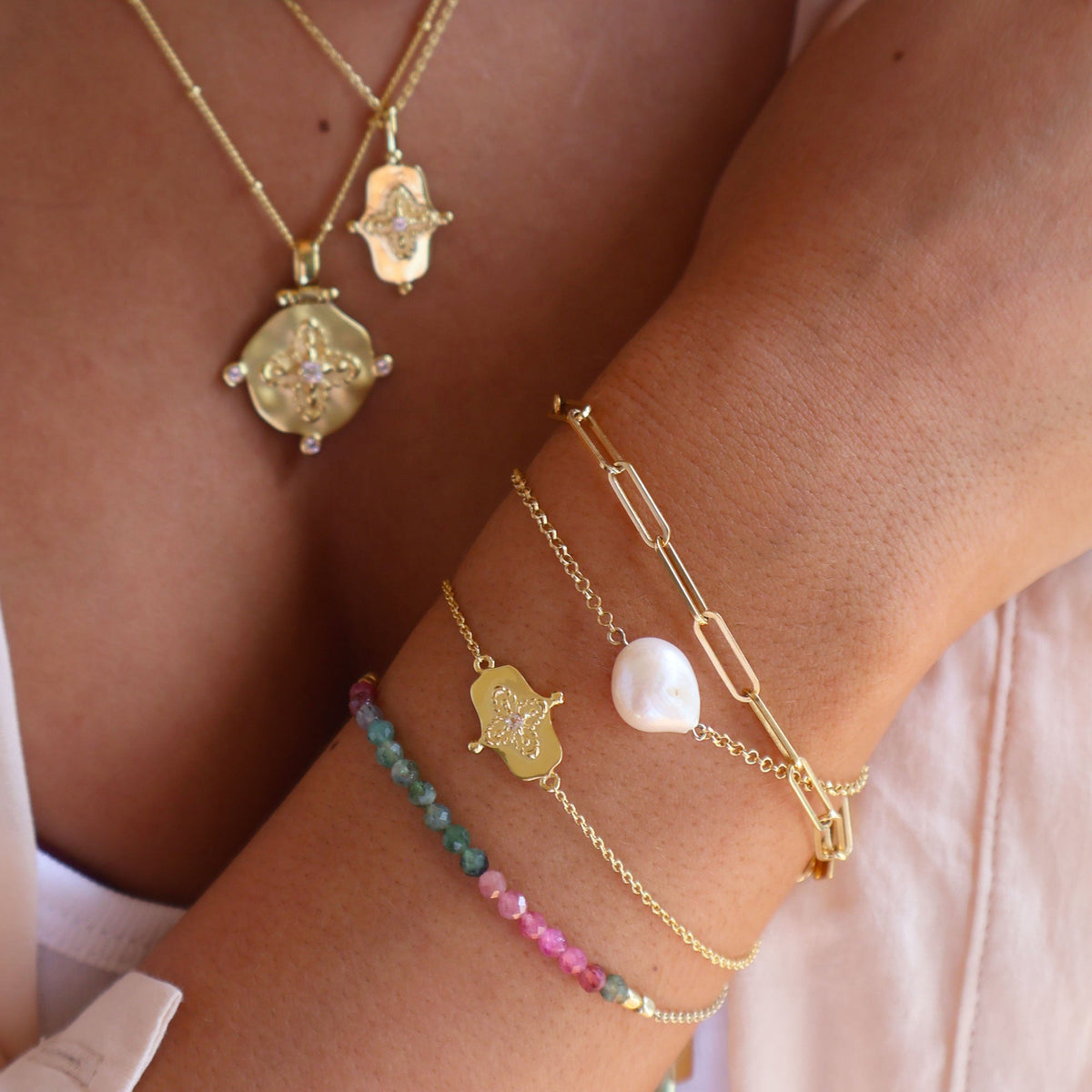 Murkani | Sahara Shield Bracelet | 18KT Yellow Gold Plate