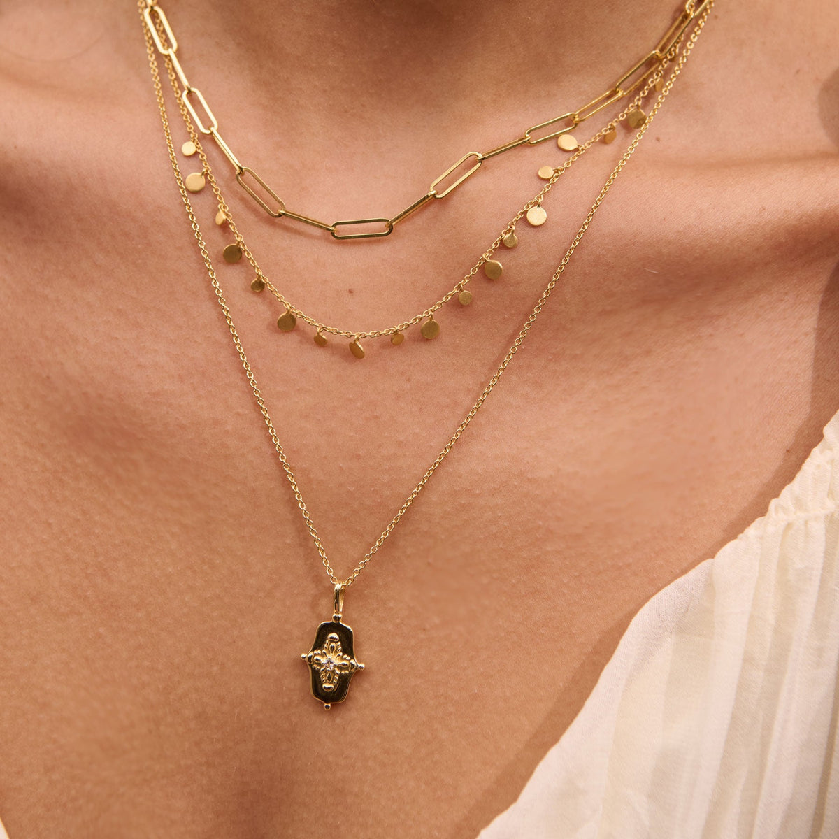 Murkani | Sahara Shield Necklace | 18KT Yellow Gold Plate