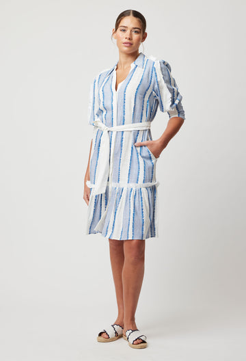 Nerano Linen Viscose Dress - Sorrento Stripe