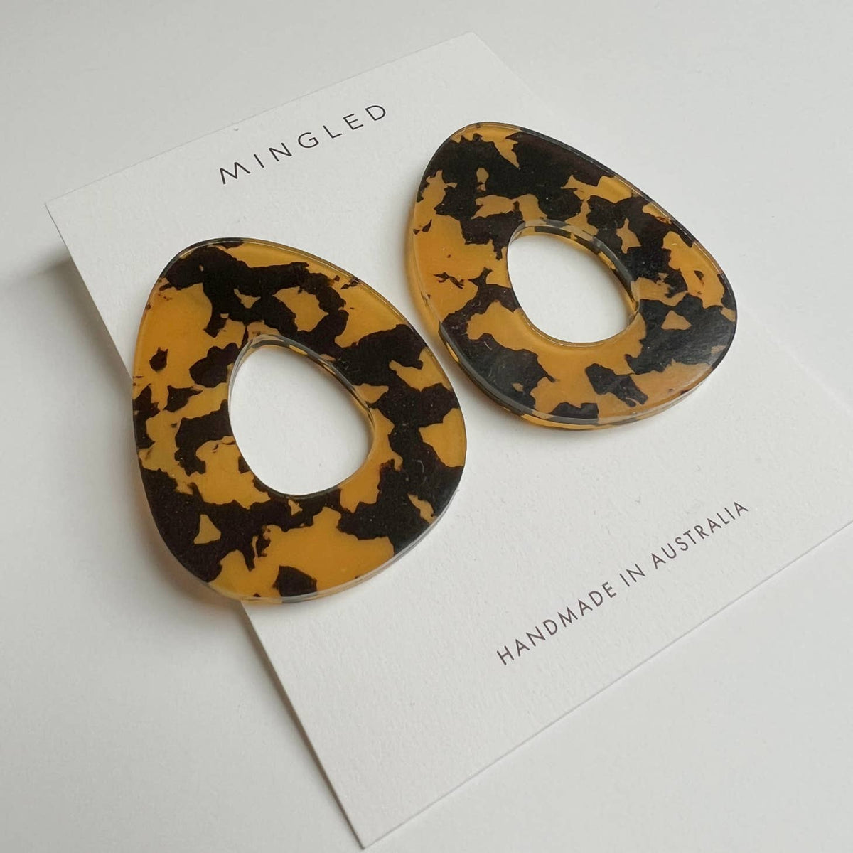 Mingled | Maisie Clip On Earrings | Honey Tortoise Shell