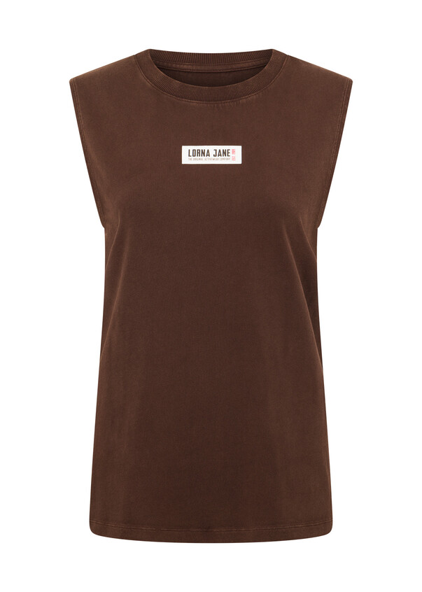 Conquer Washed Muscle Tank - Washed Espresso