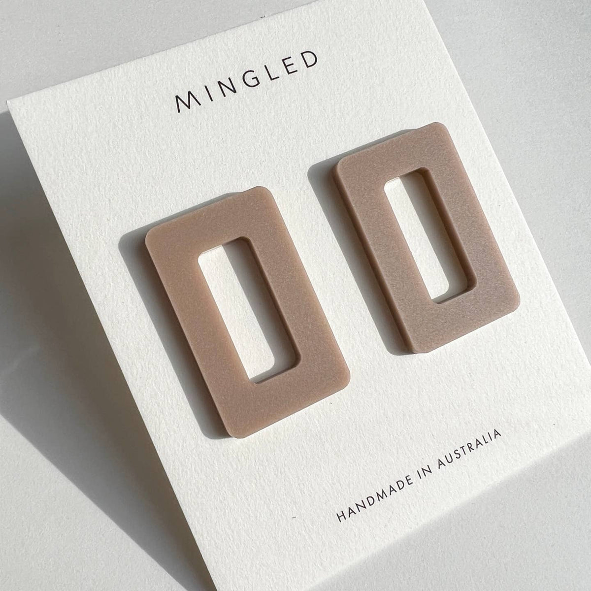 Rectangle Statement Studs - Taupe