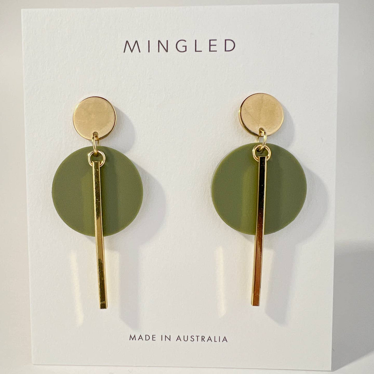 Kyra Olive And Gold Dangle Earrings