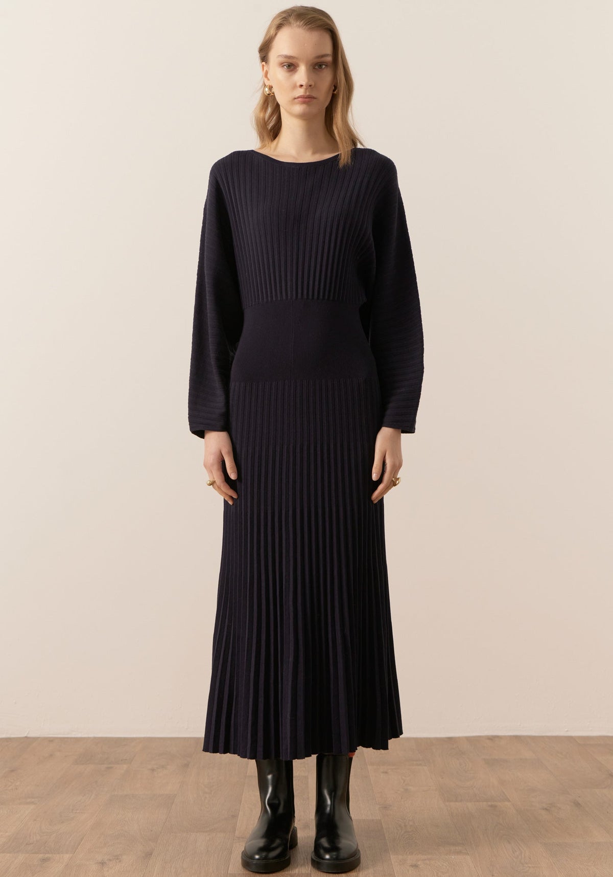 Gizelle Pleated Maxi Dress - Ink