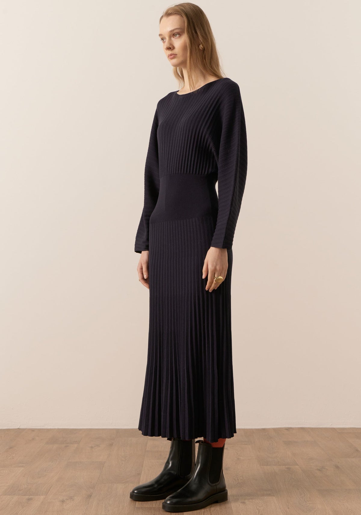 Gizelle Pleated Maxi Dress - Ink