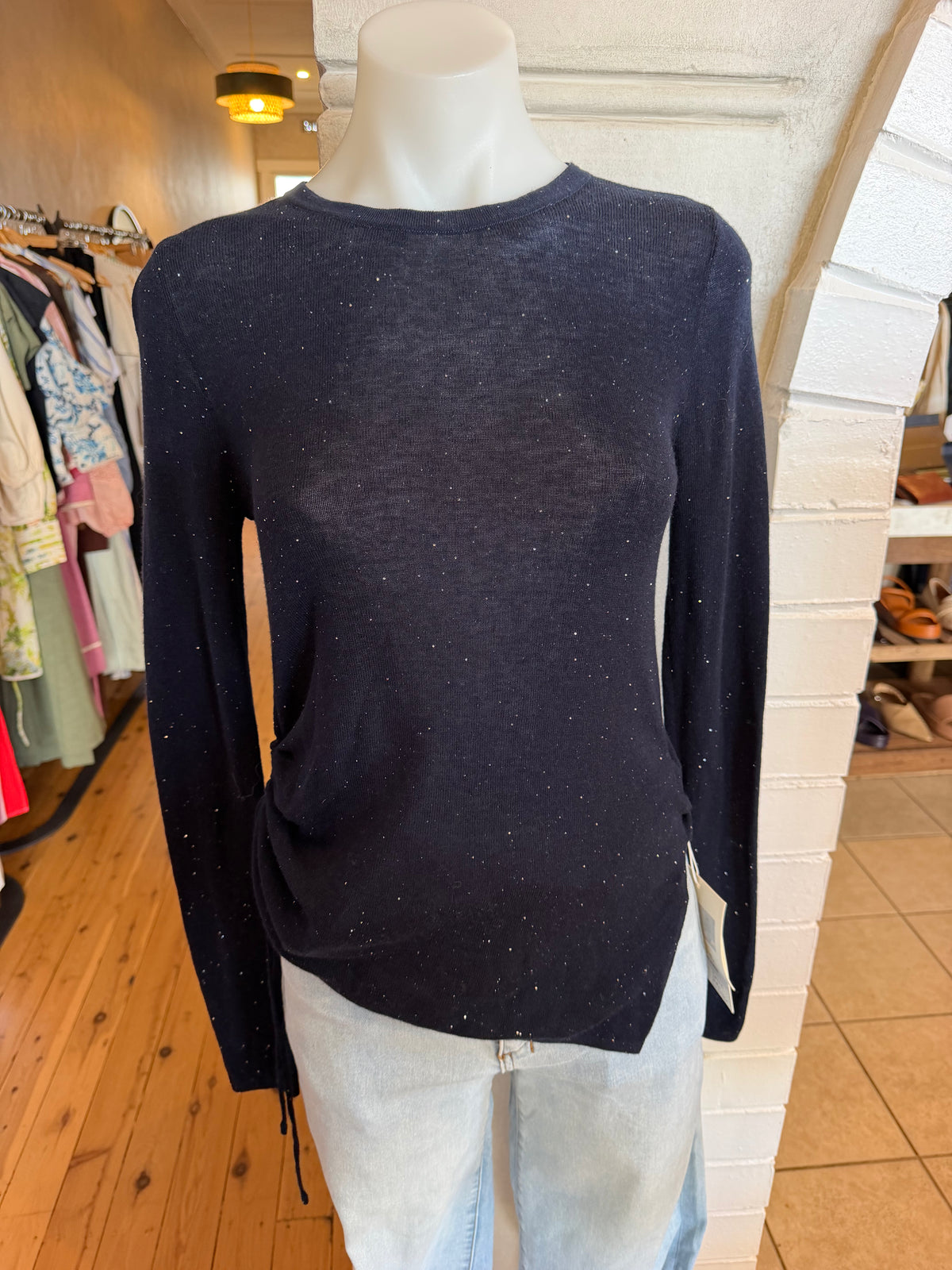 GDS Sale | Camila Lurex Wool Sweater | Navy